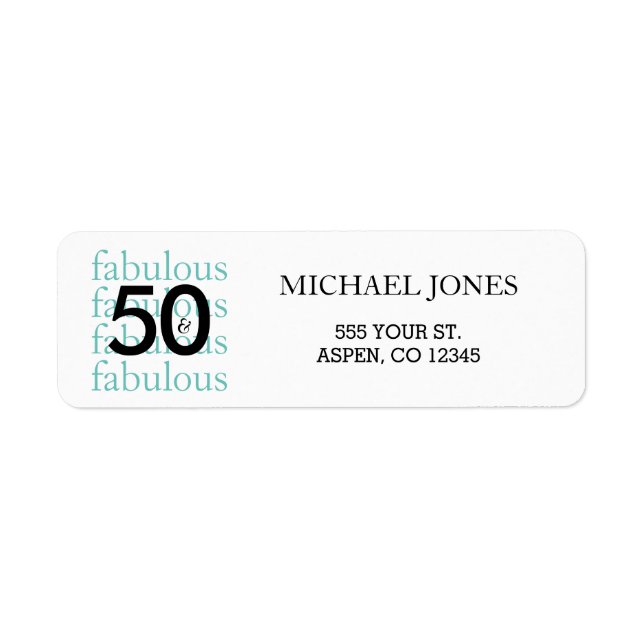 50 et fabuleux 50e anniversaire Étiquettes de adre (Devant)