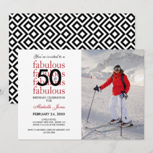 50 et fabuleux 50e anniversaire Invitation photo