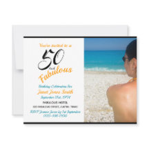 50 et fabuleux 50e anniversaire Invitation photo