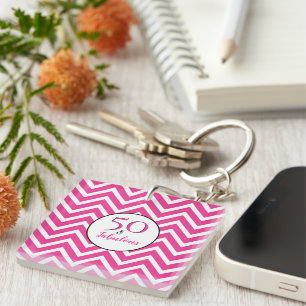 50 et fabuleux 50e anniversaire Pink Chevron Motif