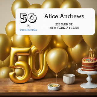50 et Fabuleux Anniversaire Adresse de retour