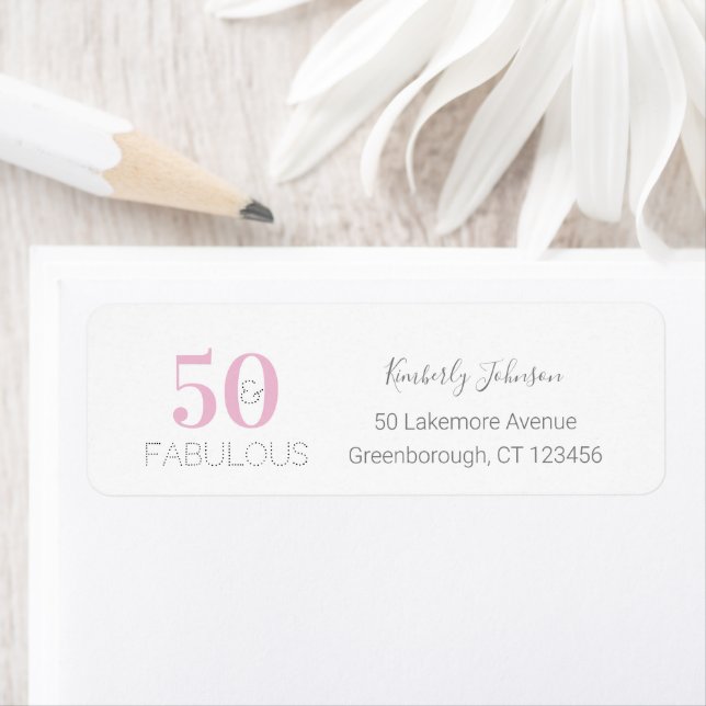 50 et fabuleux anniversaire moderne rose gris rose (En situation)