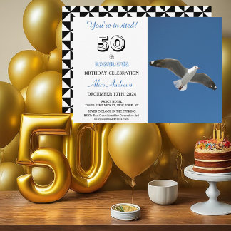 50 et Fabuleux Anniversaire Photo Invitation