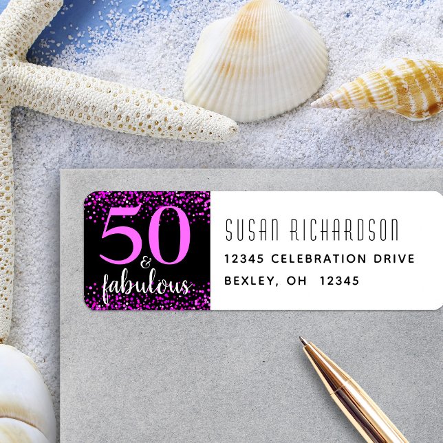 50 et fabuleux anniversaire rose noir adresse mode (Créateur téléchargé)