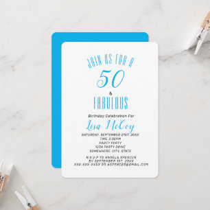 50 Et Fabuleux Elégant Anniversaire Invitation