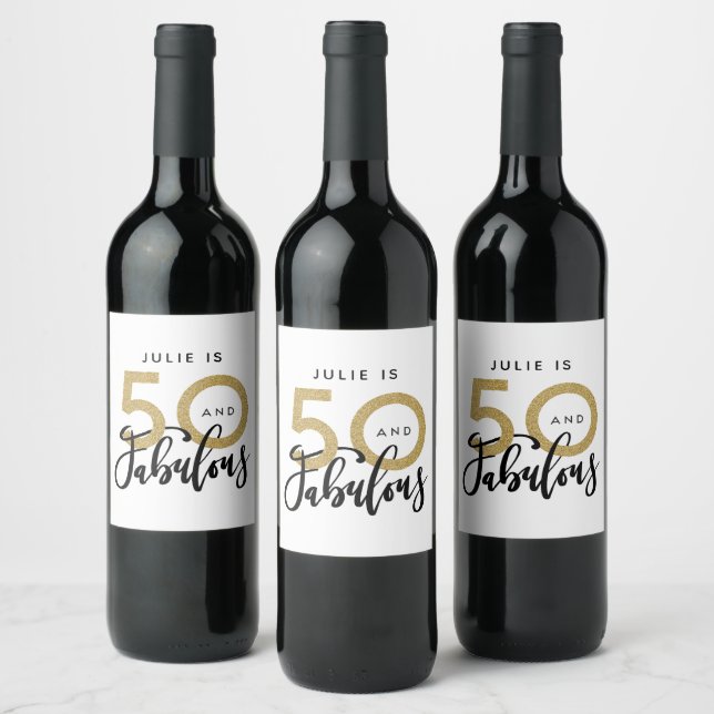 50 et fabuleux étiquette de fête d'anniversaire (Bouteilles)