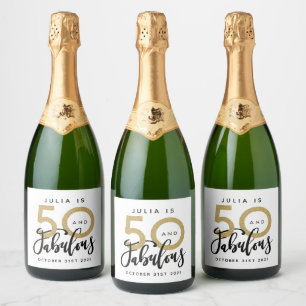 50 et fabuleux étiquette de fête d'anniversaire