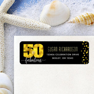 50 et fabuleux feuille d'or noir points adresse en