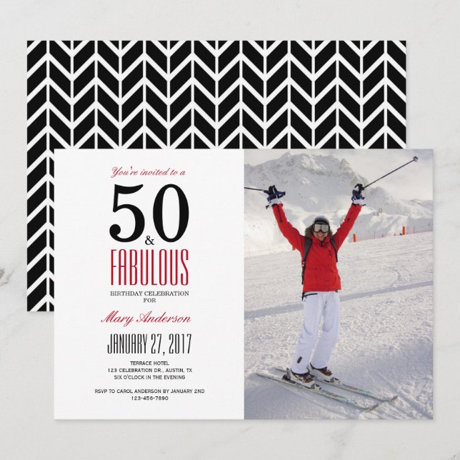 50 et fabuleux | Invitation à la fête du 50e anniv (Devant / Derrière)