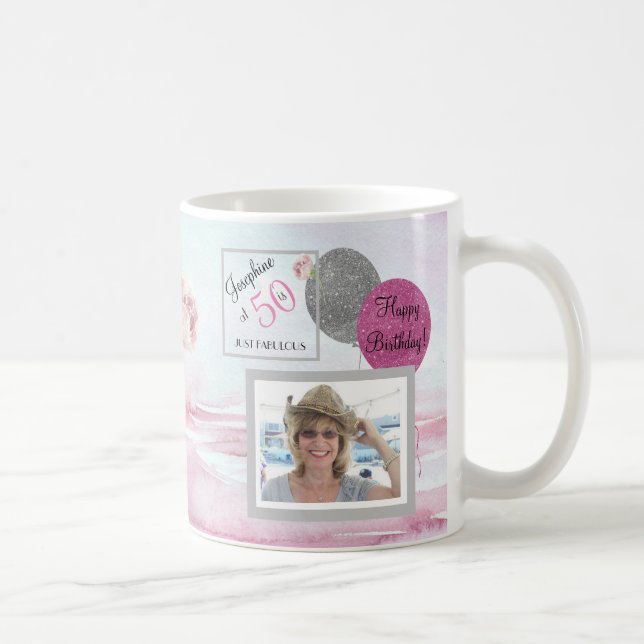 50 et fabuleux KEEPSAKE Mug Photo rose (Droite)