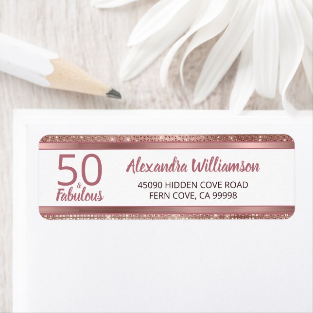 50 et fabuleux Rose Gold Glam Chic Adresse de reto (En situation)