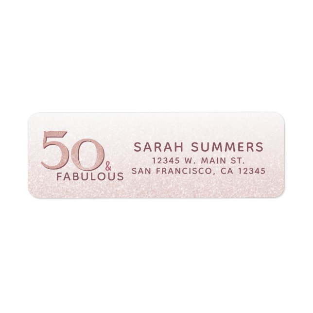 50 et fabuleux Rose Parties scintillant d'or Typog (Devant)
