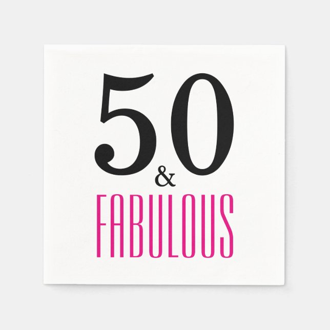50 et fabuleux serviettes en papier d'anniversaire (Devant)