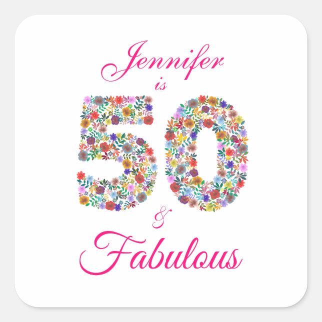 50 et fabuleux Sticker de célébration d'anniversai (Devant)