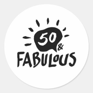 50 et fabuleux Sticker noir/blanc 50e anniversaire
