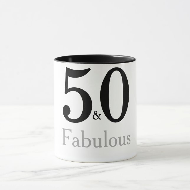 50 et Fabulous Birthday mug (Centre)
