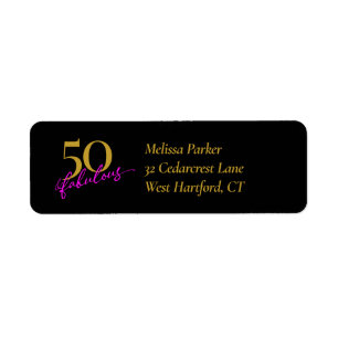 50 et Fabulous Black and Gold Adresse de retour