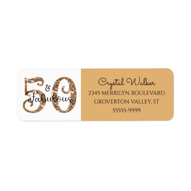 50 ET FABULOUS Elegant Copper Gold Adresse de reto (Devant)