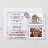 50 et Fabulous Invitation fête d'anniversaire