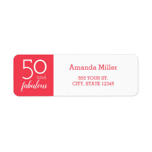 50 et Fabulous Orange et Étiquettes de adresse bla