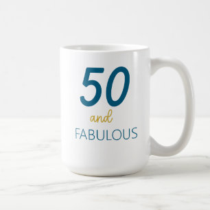 50 et Fabulous Turquoise et Gold Mug