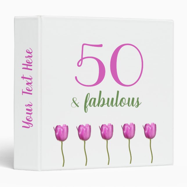 50 et tulipe magenta fabuleuse du classeur | (Devant/Côté)
