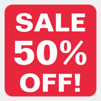 50 % Étiquette de prix hors vente pour magasin de 