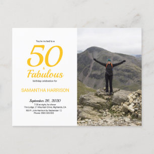 50 & Fabuleux Anniversaire Carte postale photo jau