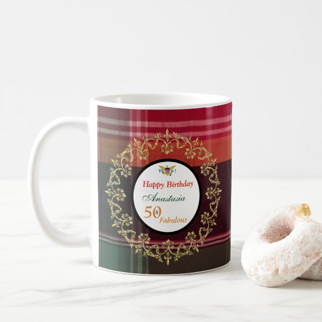 50 Fabuleux Café Mug fête d'anniversaire (Avec donut)