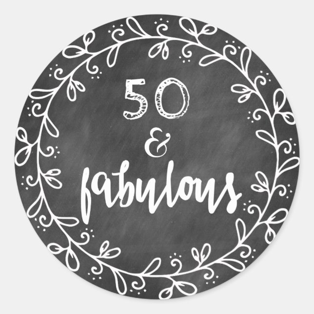 50 & Fabulous 50th Birthday Custom Stickers (Front)