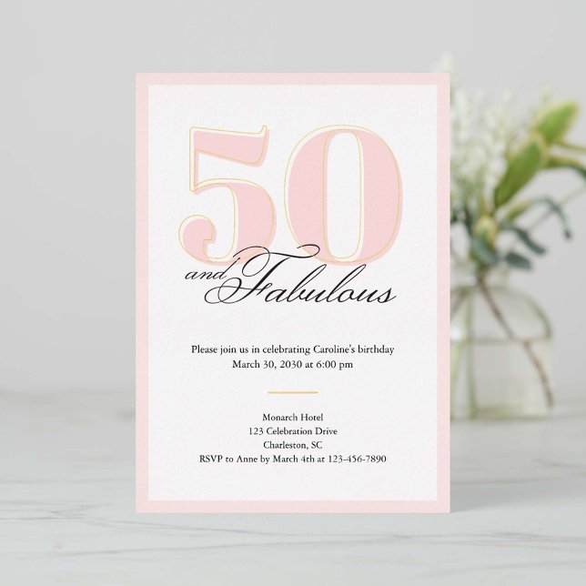 50 & Fabulous 50th Birthday Invitation (Créateur téléchargé)