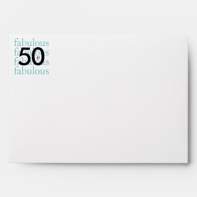 50 & Fabulous 50th Birthday Printed Return Address Envelopes (Front)