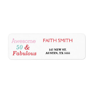 50 & Fabulous 50th Birthday Return Address Label