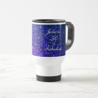 50 Fabulous Birthday Blue Glitter Gift Favour