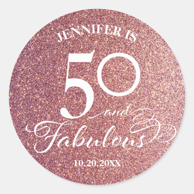 50 Fabulous Birthday Classic Round Sticker (Front)