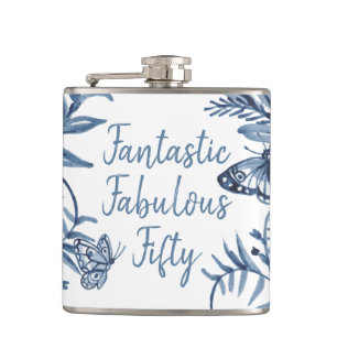 50 & Fabulous Birthday Fiftieth 50th Celebration Hip Flask