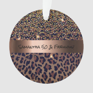 50 Fabulous Birthday leopard pattern Ornament