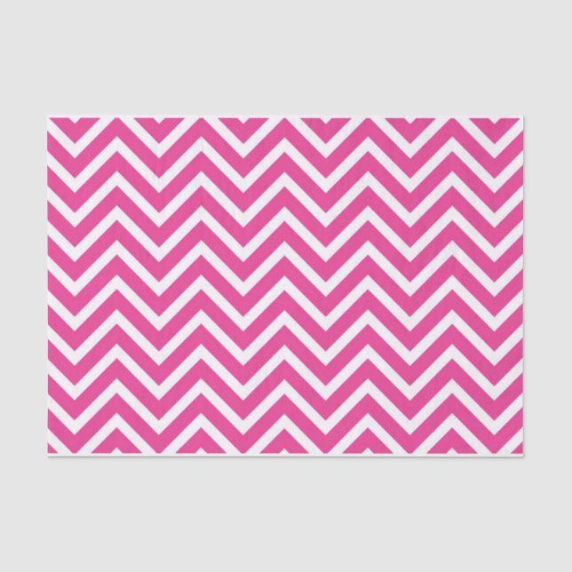 50 & Fabulous Birthday Pink White Chevron Pattern Tissue Paper (Front)
