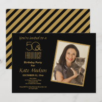 50 & FABULOUS! Black & Gold 50th Birthday Party