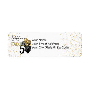 50 & Fabulous Black Gold Glam Adresse de retour La