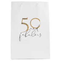 50 & Fabulous Black & White Gold 50th Birthday