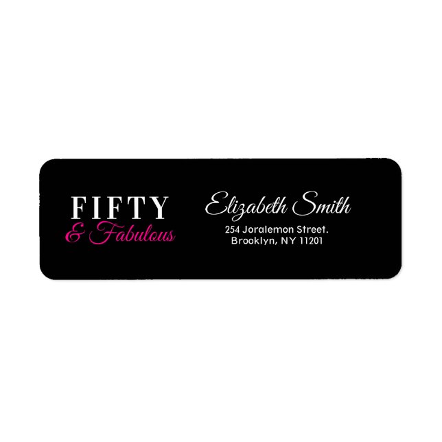 50 & Fabulous Chic Hot Pink & Black 50e anniversai (Devant)