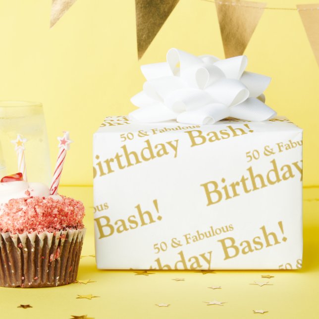 50 & Fabulous Customizable Wrapping Paper (Birthday Party)