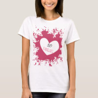 50 & Fabulous Deep Pink Heart Splash