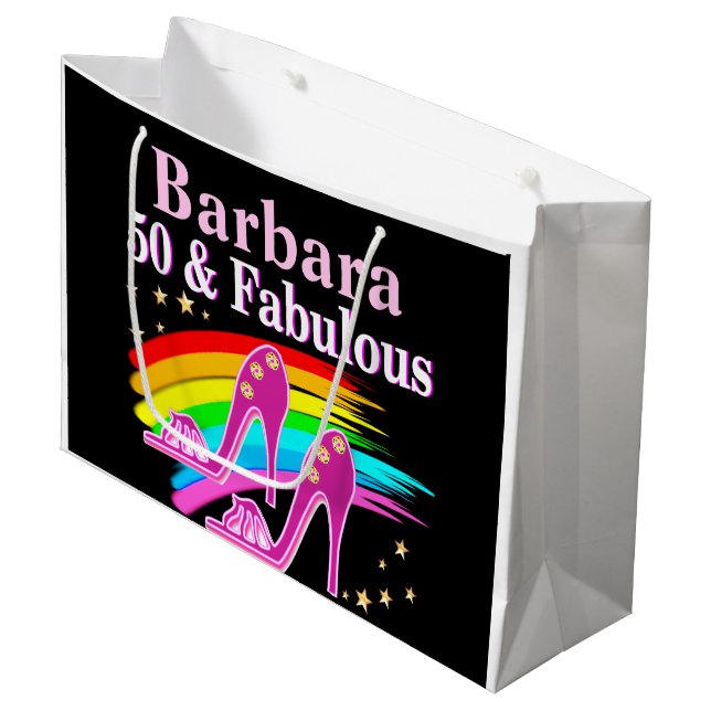 50 & FABULOUS DIVA LARGE GIFT BAG (Front Angled)