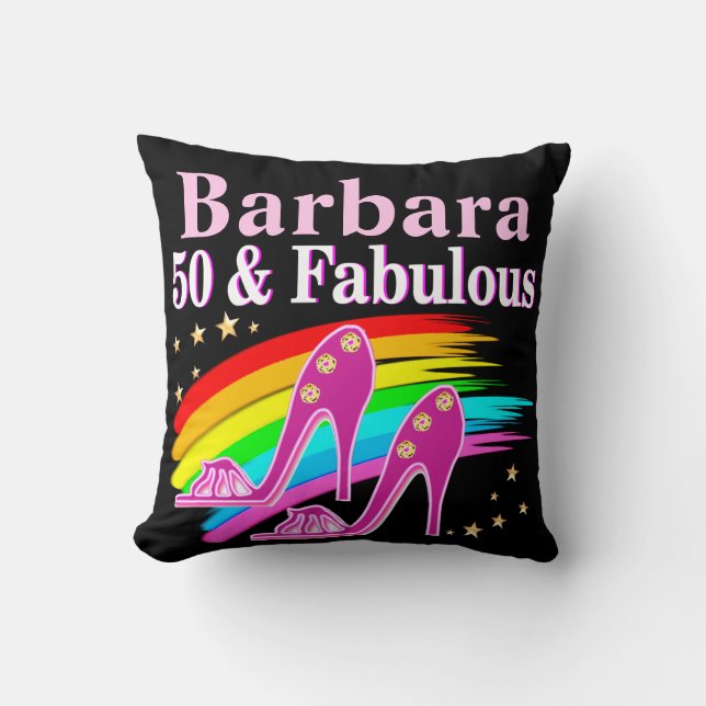 50 & FABULOUS DIVA THROW PILLOW (Front)