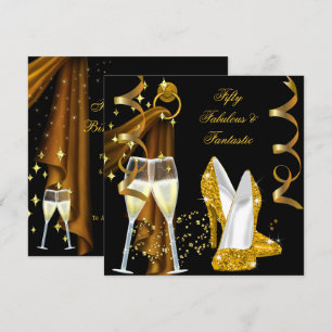 50 Fabulous & Fantastic Golden Champagne Party Invitation