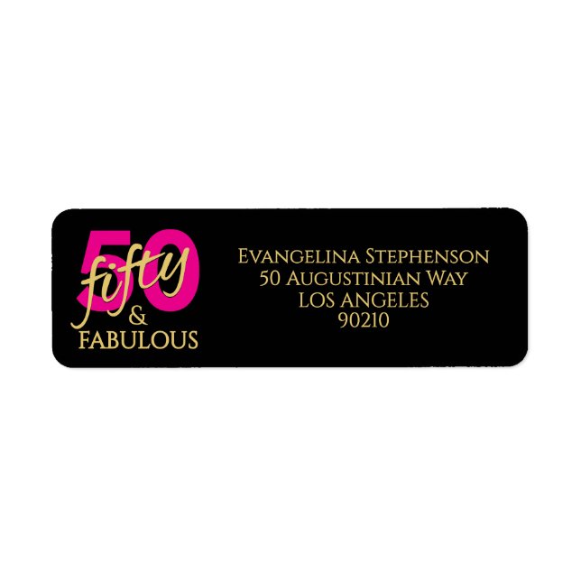50 Fabulous Fiftieth Birthday Return Address (Front)