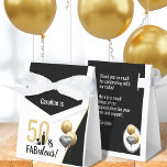 50 & Fabulous Gold & Black Modern Birthday  Favor Box<br><div class="desc">Say thank you to those celebrating your big birthday bash with these favour boxes! Modern and elegant black and gold font. You can update the text to meet your needs - even the bold year of "50" can be updated. 40 and fabulous, anyone? This design also has a silhouette image...</div>