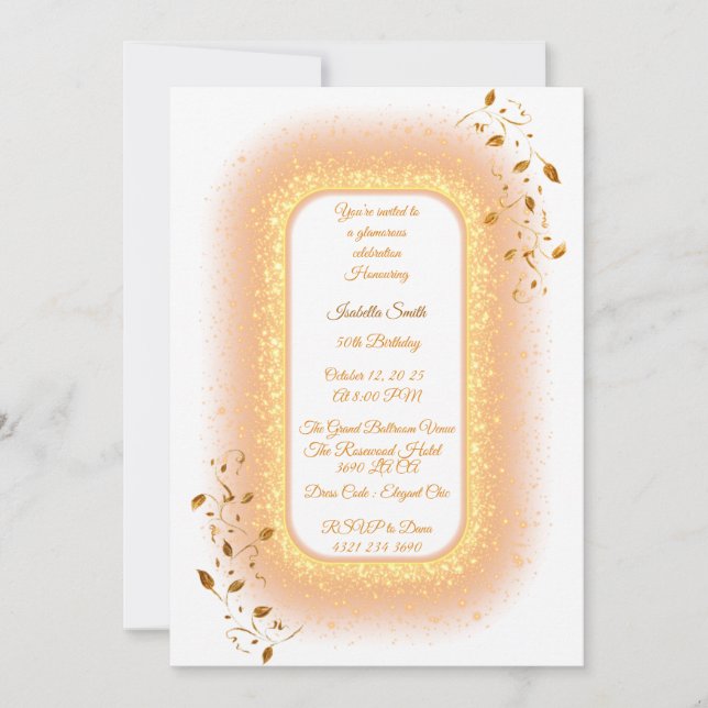 50&Fabulous Golden Anniversaire Invitation (Devant)